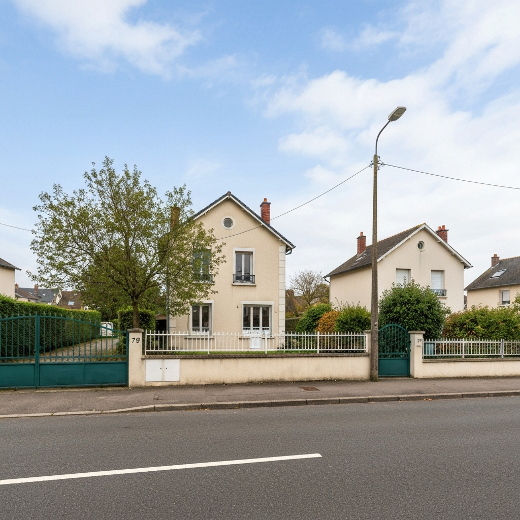 Vue aérienne d'un pavillon résidentiel à Melun