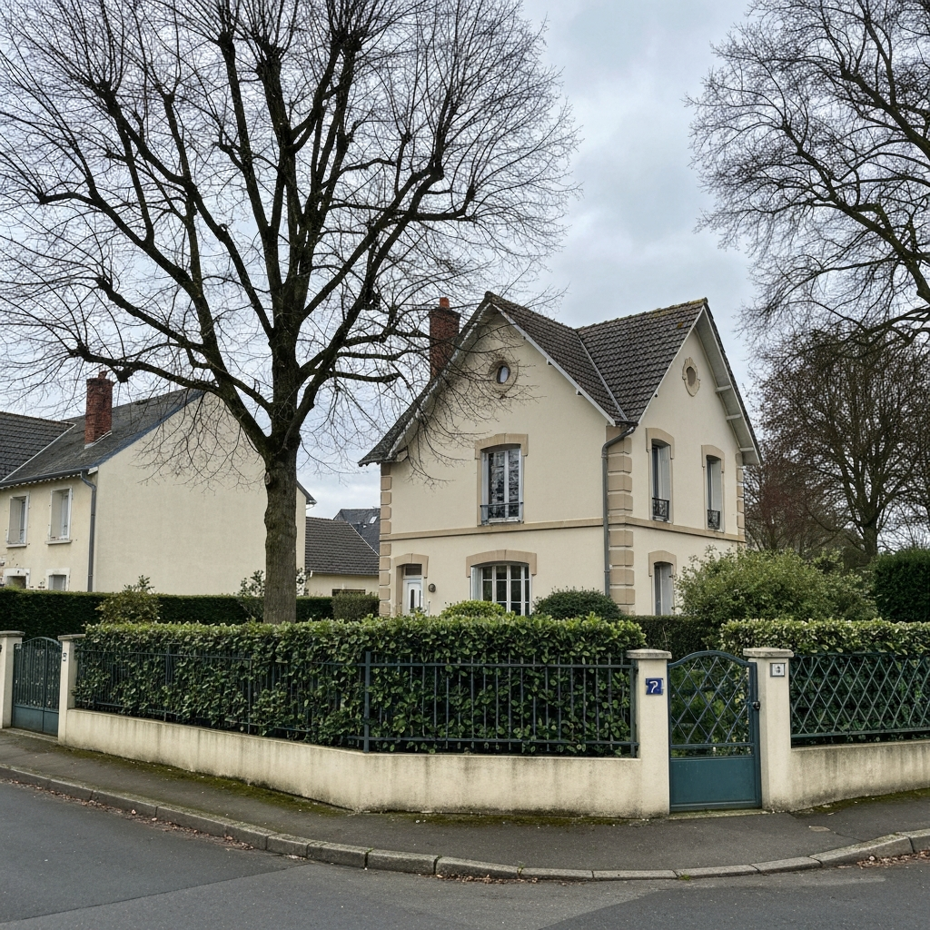Vue aérienne de Melun avec des graphiques de prix au mètre carré