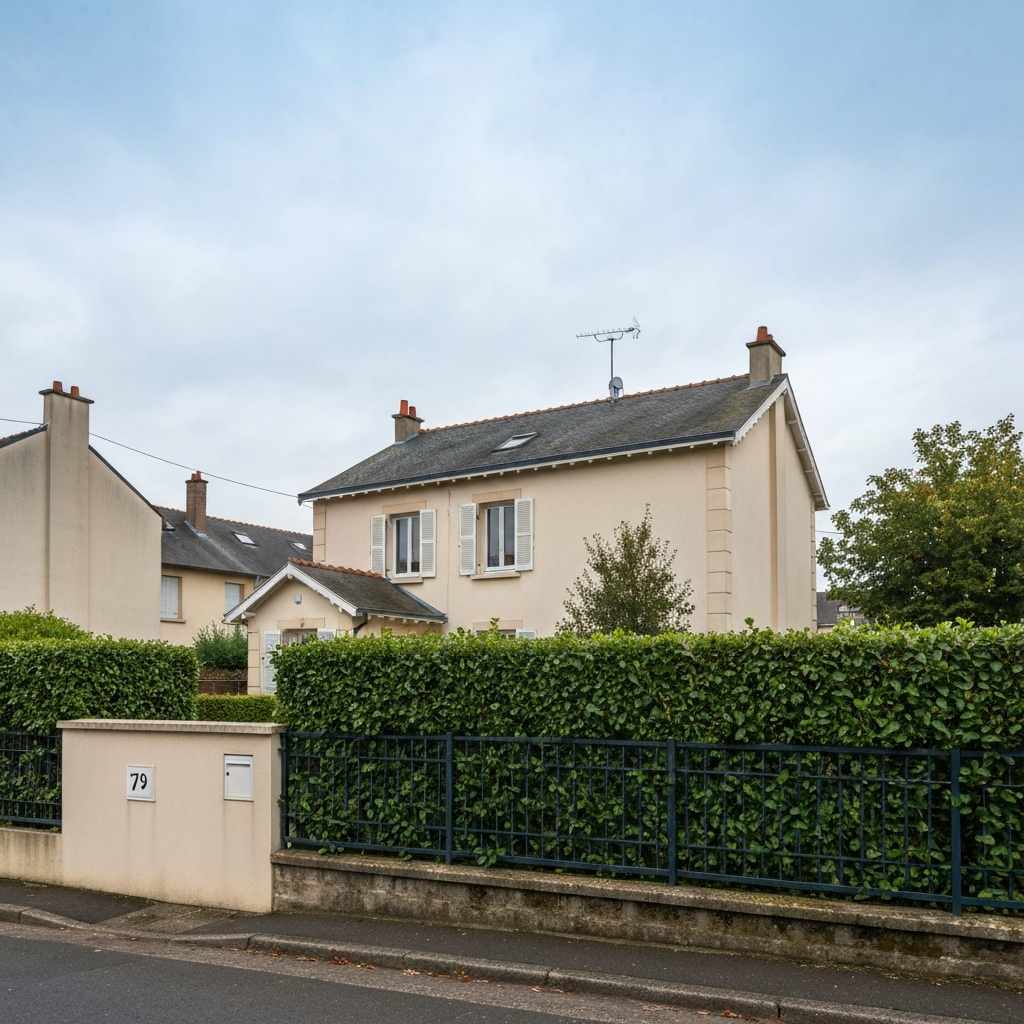 Vue de la rue René Pouteau à Melun avec des appartements