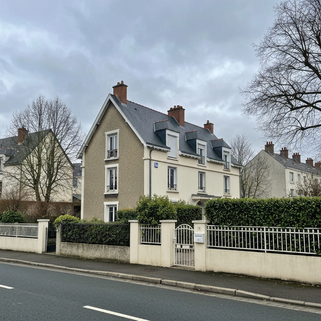 Vue de la rue de Dammarie à Melun avec maisons et prix immobilier